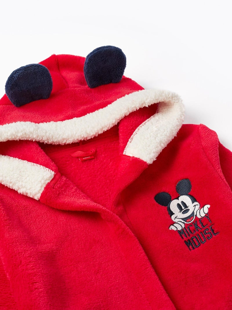 Robe en Coralina avec Capuche avec Oreilles pour Garçon 'Mickey'   MICKEY Rouge - Kiabi