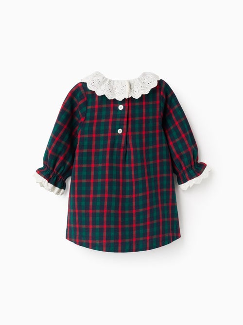 Robe en coton à carreaux avec broderie You&Me - Kiabi