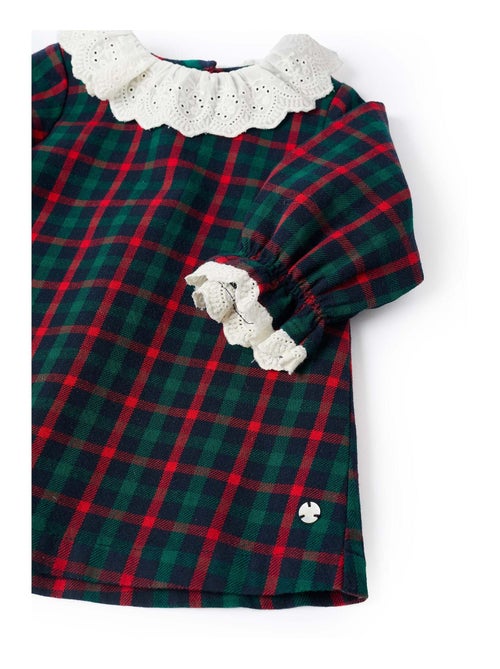 Robe en coton à carreaux avec broderie You&Me - Kiabi