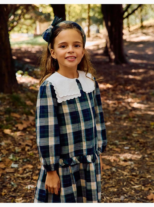 Robe en coton à carreaux avec plis b&s - Kiabi Robe en coton à carreaux avec plis b&s - Kiabi