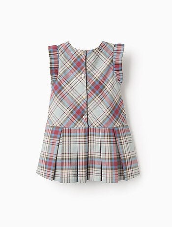 Robe en coton à carreaux avec plis B&S