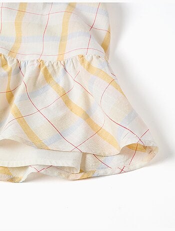 Robe en coton à carreaux avec volants B&S