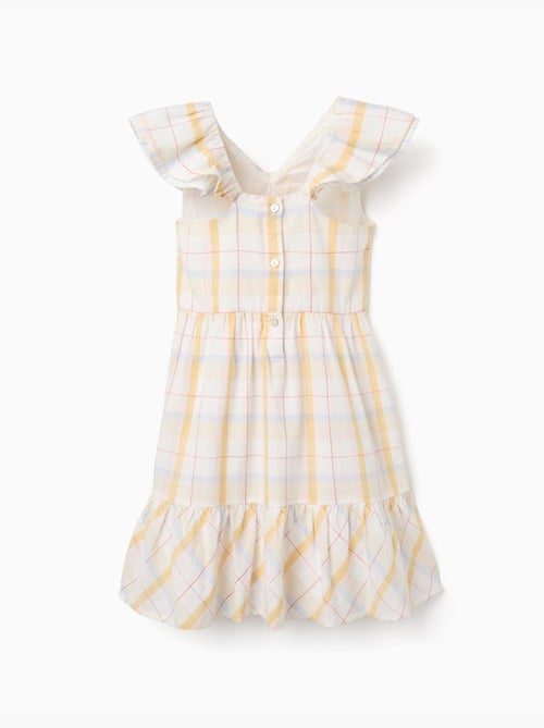 Robe en coton à carreaux avec volants B&S - Kiabi