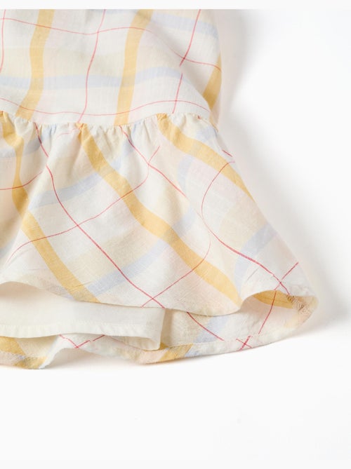 Robe en coton à carreaux avec volants B&S - Kiabi