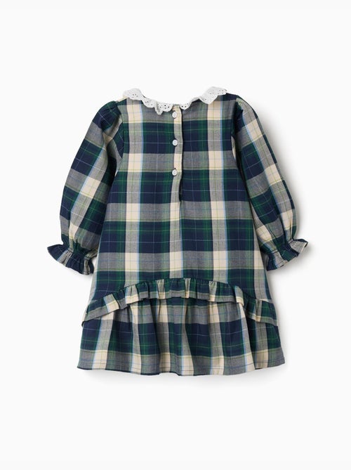Robe en coton à carreaux avec volants b&s - Kiabi Robe en coton à carreaux avec volants b&s - Kiabi