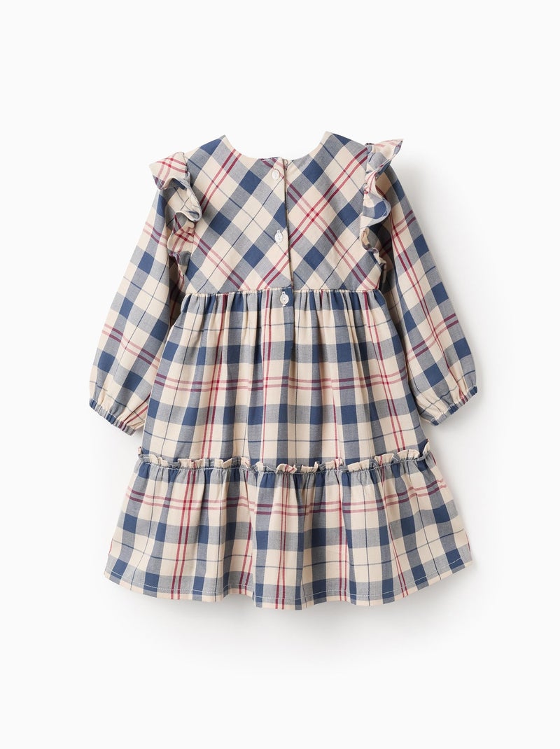 Robe en Coton à Carreaux Beige clair - Kiabi