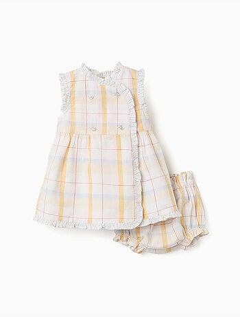 Robe en coton à carreaux + bloomer B&S