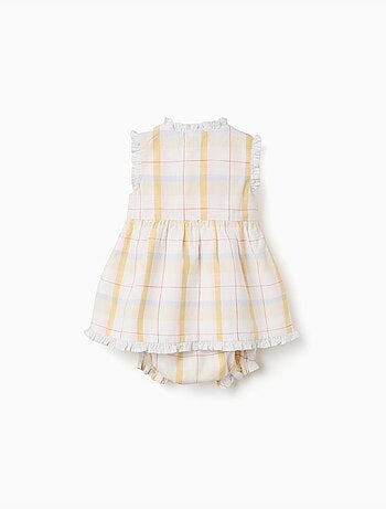 Robe en coton à carreaux + bloomer B&S