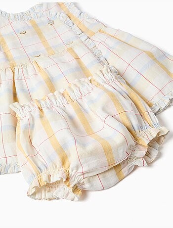 Robe en coton à carreaux + bloomer B&S