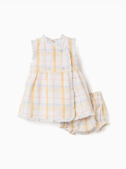 Robe en coton à carreaux + bloomer B&S - Kiabi