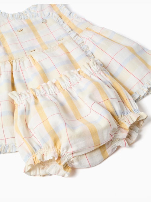 Robe en coton à carreaux + bloomer B&S - Kiabi