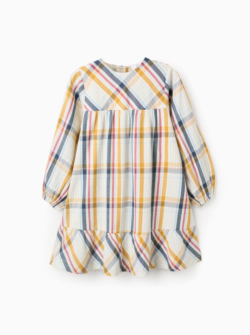 Robe en Coton à Carreaux Brothers & Sisters Beige clair - Kiabi