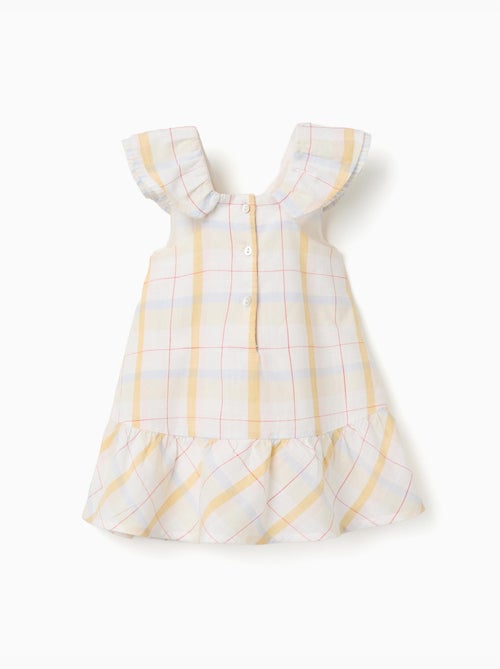 Robe en coton à carreaux et volants B&S - Kiabi