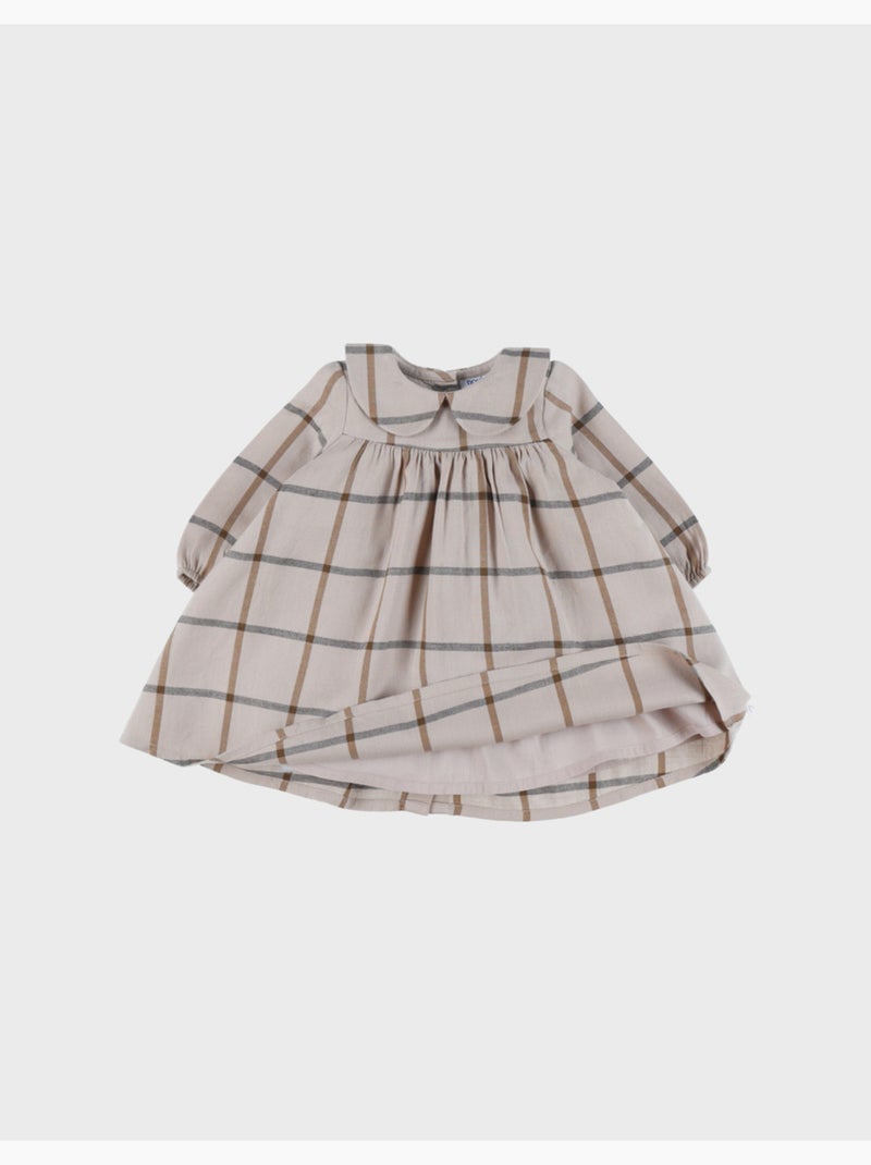 Robe en coton à carreaux Noukie's Beige - Kiabi
