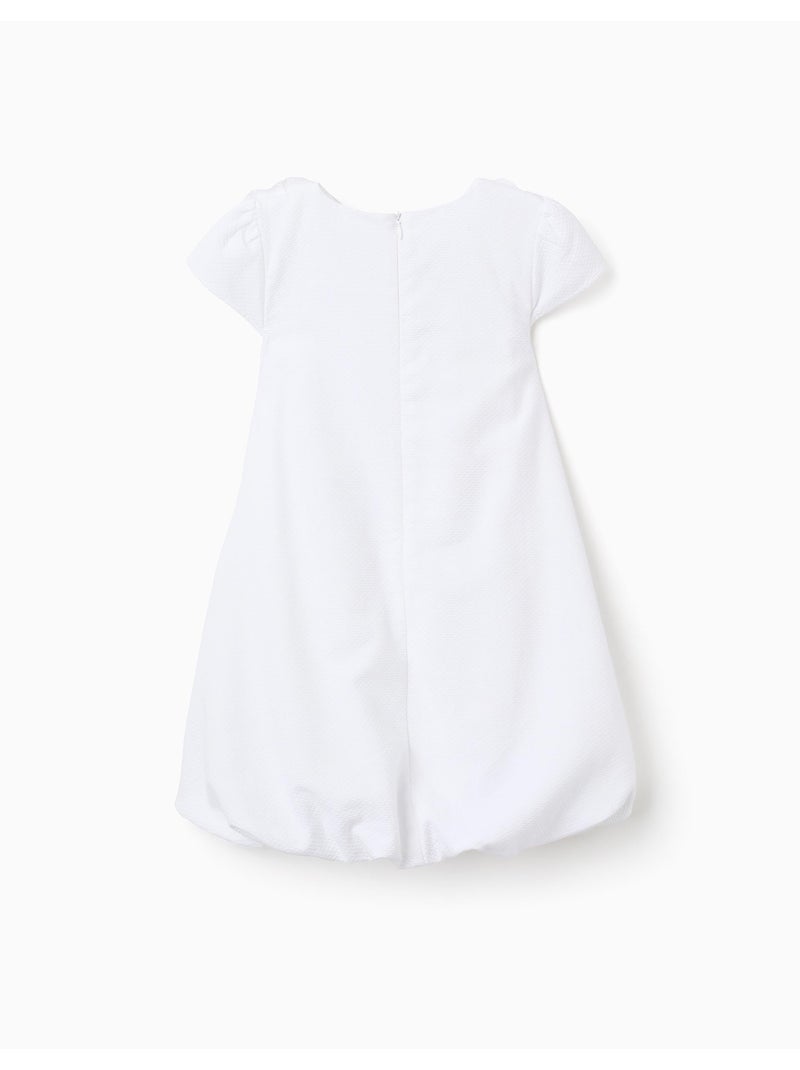 Robe en coton à effet ballon Blanc - Kiabi
