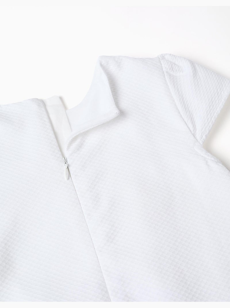 Robe en coton à effet ballon Blanc - Kiabi