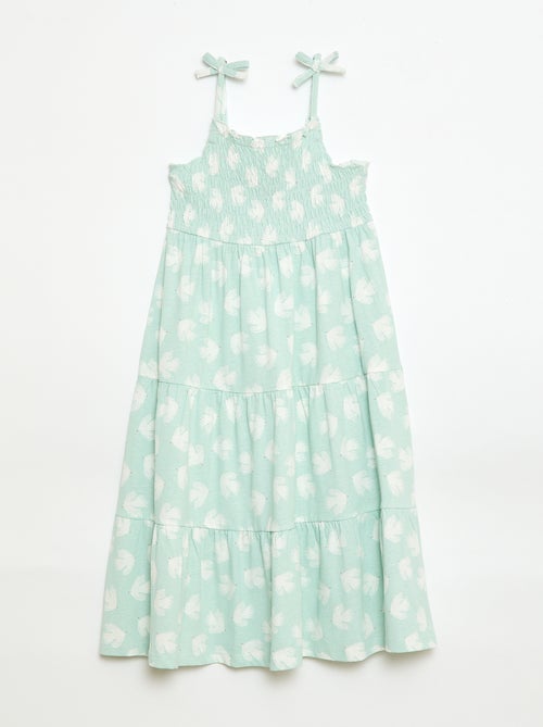 Robe en coton à fines bretelles imprimée - Kiabi