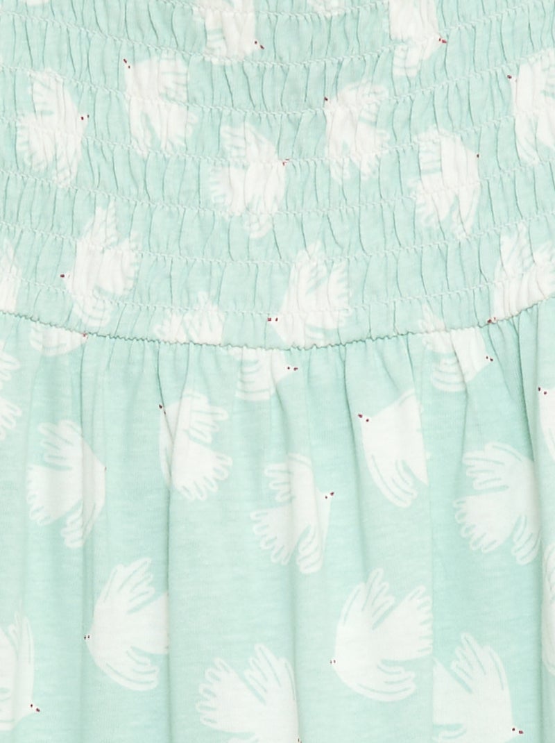 Robe en coton à fines bretelles imprimée Bleu - Kiabi