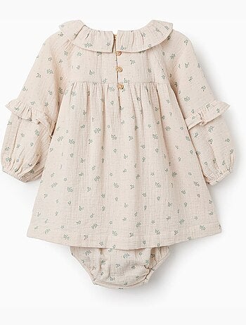 Robe en coton à fleurs + bloomer B&S