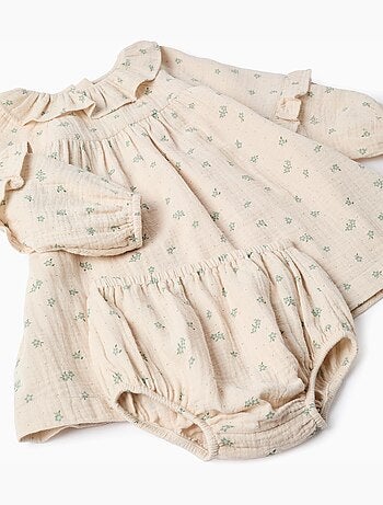 Robe en coton à fleurs + bloomer B&S