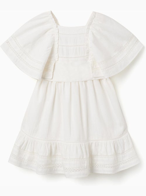 Robe en coton à manches cape et ceinture - Kiabi