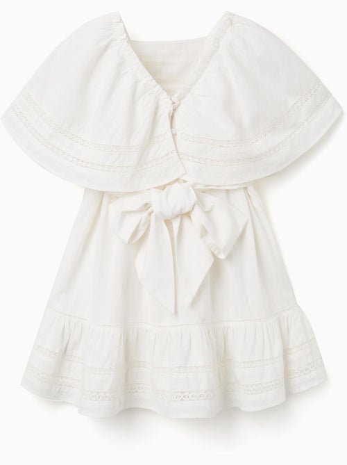 Robe en coton à manches cape et ceinture - Kiabi