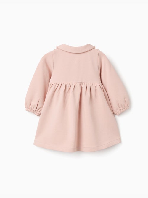 Robe en coton à manches longues et bouffantes - Kiabi