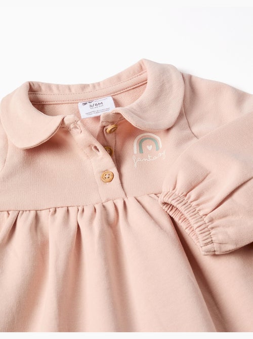 Robe en coton à manches longues et bouffantes - Kiabi