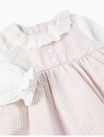 Robe en coton à manches longues et Vichy