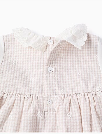 Robe en coton à manches longues et Vichy