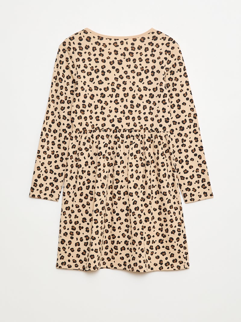 Robe en coton à motif Beige - Kiabi