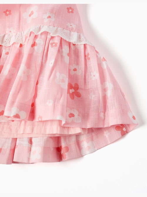 Robe en coton à motif floral et manches ballon - Kiabi