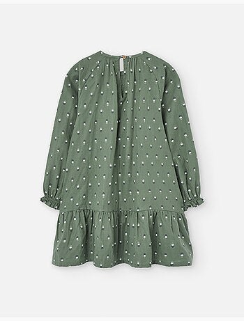 Robe en coton à motif floral et manches bouffantes