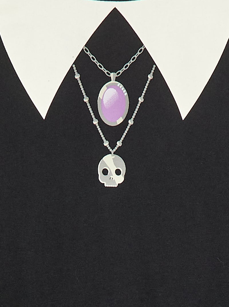 Robe en coton à motif Noir - Kiabi