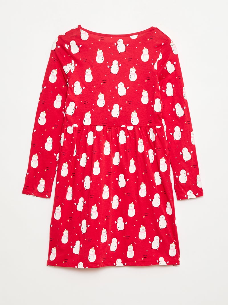 Robe en coton à motif Rouge - Kiabi