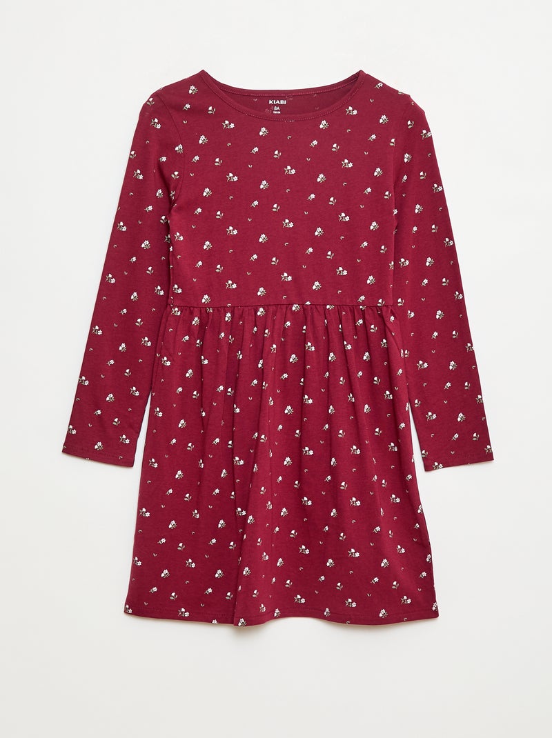 Robe en coton à motif Rouge - Kiabi