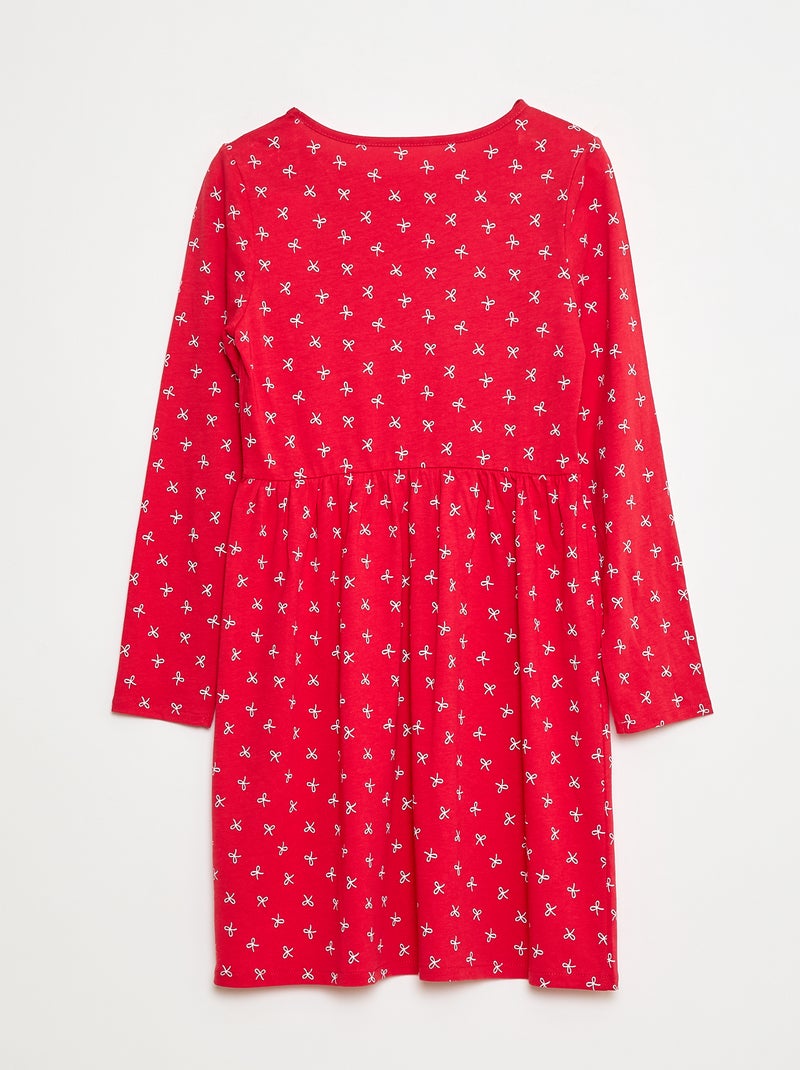 Robe en coton à motif Rouge - Kiabi
