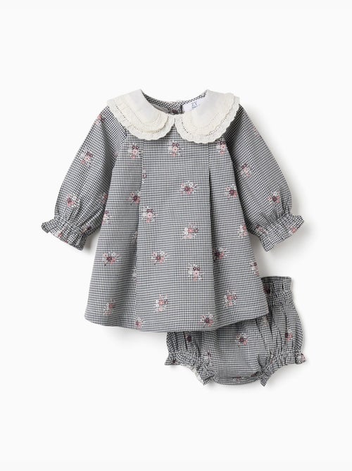 Robe en coton à motif vichy et imprimé floral - Kiabi Robe en coton à motif vichy et imprimé floral - Kiabi