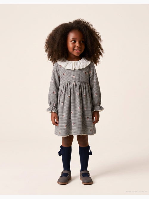 Robe en coton à motif vichy et imprimé floral - Kiabi Robe en coton à motif vichy et imprimé floral - Kiabi