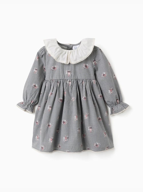 Robe en coton à motif vichy et imprimé floral - Kiabi Robe en coton à motif vichy et imprimé floral - Kiabi