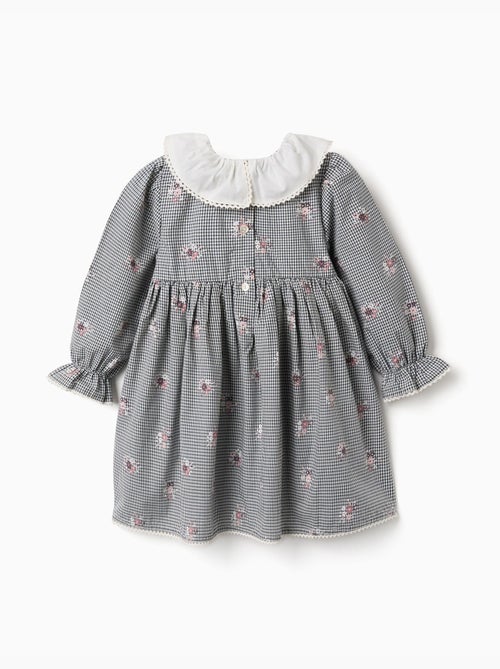 Robe en coton à motif vichy et imprimé floral - Kiabi Robe en coton à motif vichy et imprimé floral - Kiabi