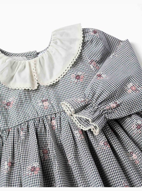 Robe en coton à motif vichy et imprimé floral - Kiabi Robe en coton à motif vichy et imprimé floral - Kiabi