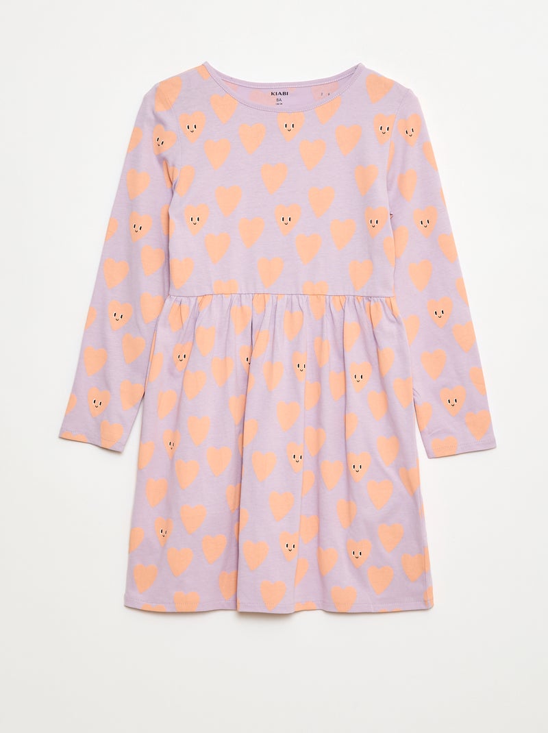 Robe Fille Mini Boden Style Rétro - Taille 7-8 Ans - Manches Longues Multicolore - Occasion TB