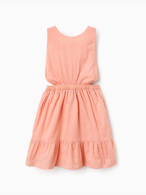 Robe en coton à pois suisses et découpes - Kiabi