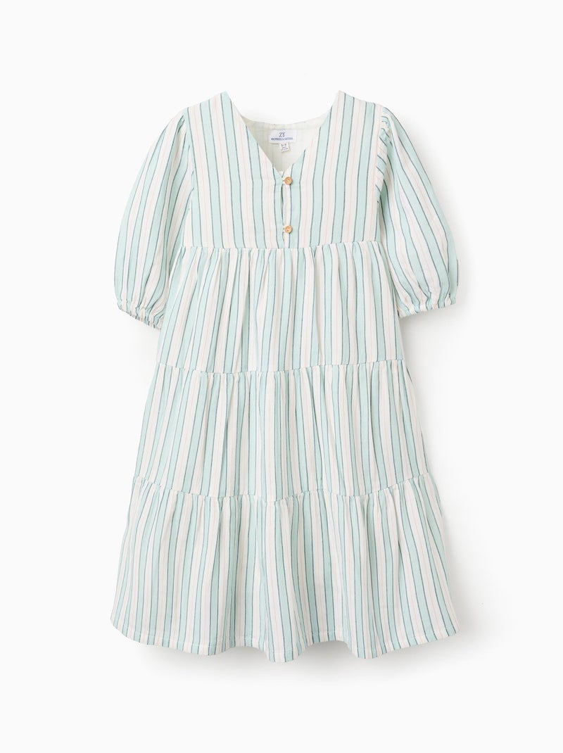 Robe en Coton à Rayures Brothers & Sisters Vert foncé - Kiabi