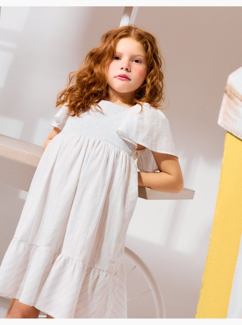 Robe en coton à rayures et doublure B&S - Kiabi