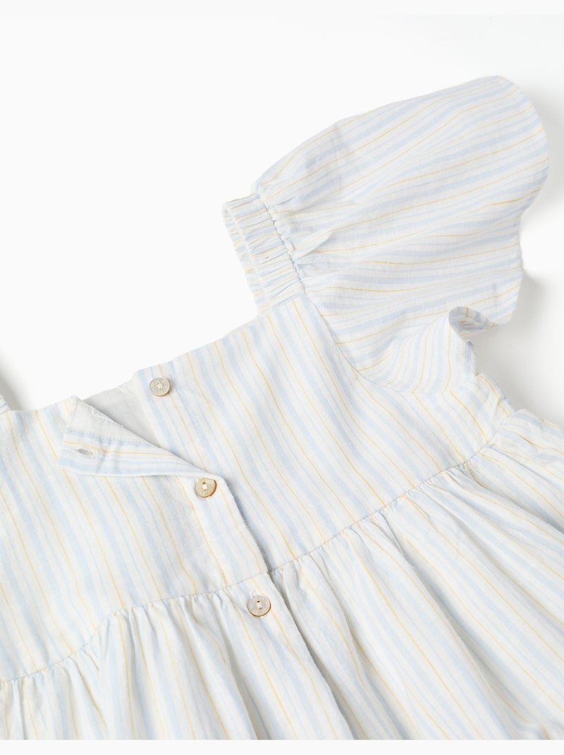 Robe en coton à rayures et doublure B&S Bleu clair - Kiabi