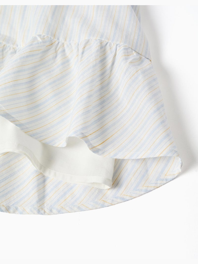Robe en coton à rayures et doublure B&S Bleu clair - Kiabi