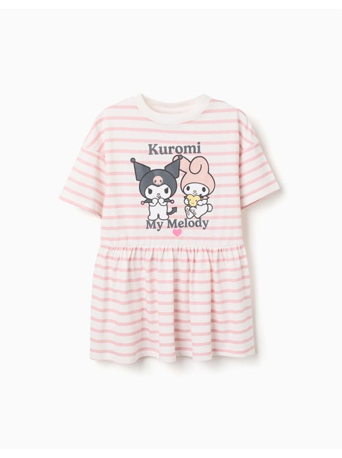 Robe en coton à rayures et imprimé Kuromi - Kiabi