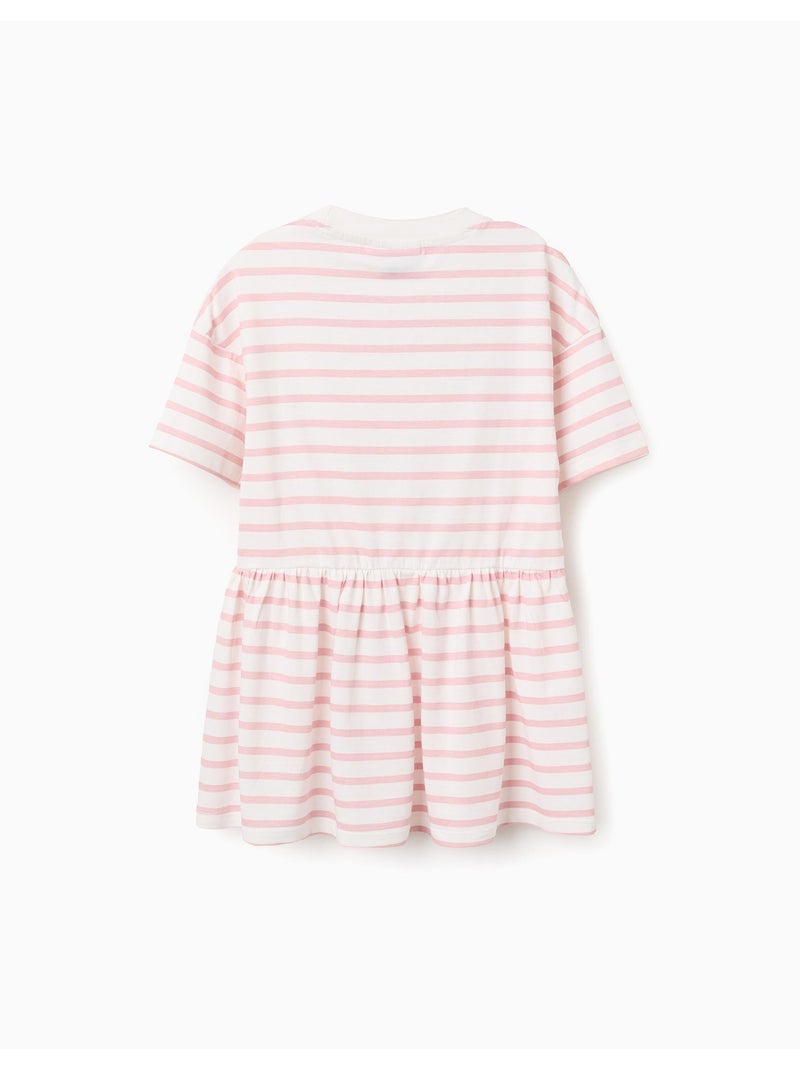 Robe en coton à rayures et imprimé Kuromi Rose clair - Kiabi